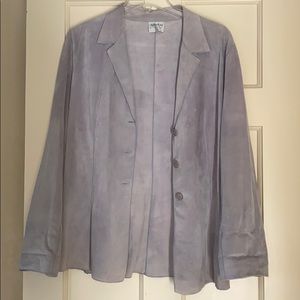 Vintage Armani Collezioni Grey blue suede jacket